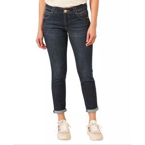 Democracy Petite "Ab"solution Ankle-Skimming Cuffed Jeans Dark Indigo 16P